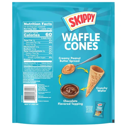 Vista 2 de SKIPPY Waffle Cones, Sweet & Salty Snack, 16 Individually Wrapped Cones