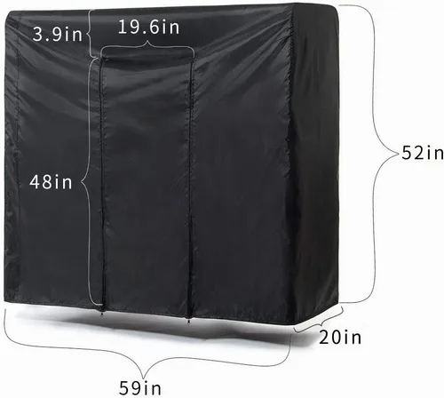 Vista 2 de Funda para perchero de 59 pulgadas para almacenamiento, resistente al polvo, impermeable, con 2 cremalleras fuertes completas, funda para armario