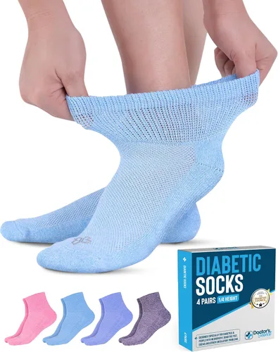 Vista 12 de Calcetines de tobillo para diabéticos Doctor's Select para mujeres y hombres - 4 pares Calcetines para diabéticos unisex para adultos