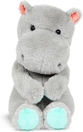 Vista 3 de B. toys Animales de peluche, Happy Hues Gerry Grey Hipopótamo, juguetes Hipopótamo Gris