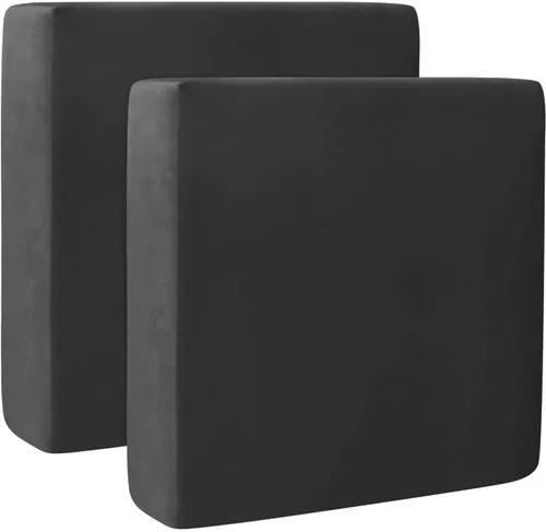 Vista 39 de Fundas de cojín de terciopelo para sofá, funda elástica para cojín de sofá suave, protector de muebles extraíble y lavable para sala de estar, Negro