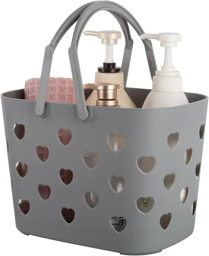 Vista 10 de Anyoifax Cesta portátil de almacenamiento de plástico con asa para ducha, organizador de caja para baño, despensa, cocina, dormitorio universitario