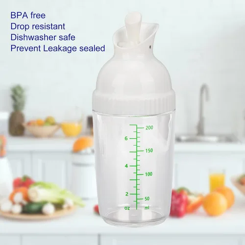 Vista 6 de Recipiente para aderezo de ensalada para mezclar rancho y salsa, coctelera de aderezo de ensalada, mezclador de botella de aderezo de ensalada