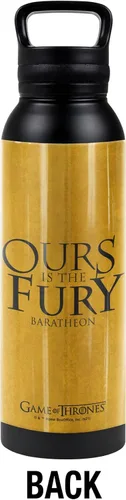 Vista 2 de Game of Thrones OFFICIAL Baratheon Sigil - Botella de agua aislada de 24 onzas, resistente a fugas, acero inoxidable aislado al vacío con tapa