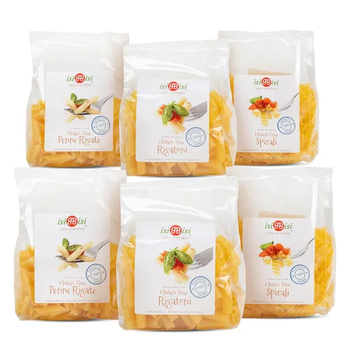 Vista 8 de isiBisi Pasta Rigatoni sin gluten, paquete de 3 – Fideos artesanales de maíz y arroz – Vegano, sin OMG, fabricado en Italia