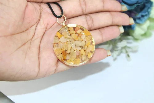 Vista 9 de HiJet Colgante de orgón Hermoso Cuarzo Dorado Árbol de la Vida Colgante de orgón Equilibrio Energía Positiva Armonía Suerte Yoga Meditación Reiki