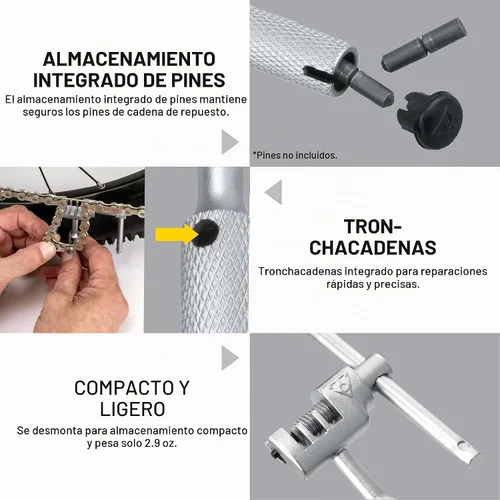 Vista 4 de Topeak Herramienta de cadena universal, plata, 3.3 x 1.7 x 0.6 pulgadas