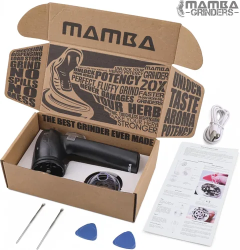 Vista 6 de Mamba Lite - Molinillo eléctrico de especias, molinillo de cocina recargable USB-C para hierbas culinarias secas y condimentos, color negro