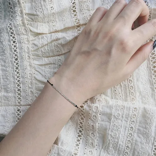 Vista 4 de Pulseras de código morse para mujer, pulsera inspiradora regalos para amigos, pulseras de plata, regalos únicos motivacionales, pulseras de código