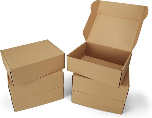 Vista 8 de Cajas de envío pequeñas de 9 x 6 x 2 pulgadas, juego de 6 cajas de Marrón