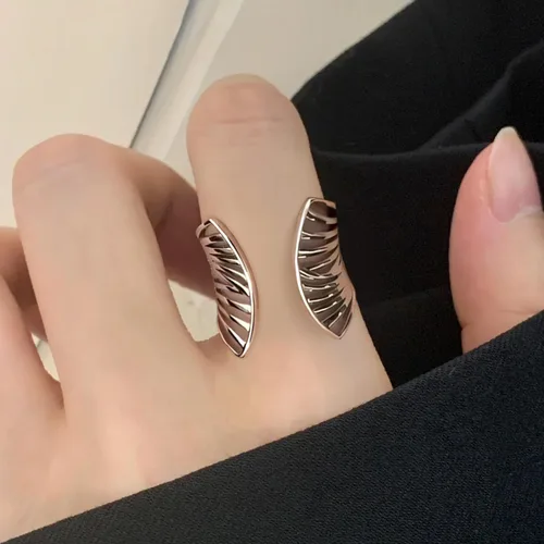 Vista 48 de Anillo de plata de ley 925, minimalista, ajustable, hecho a mano, para mujeres y niñas