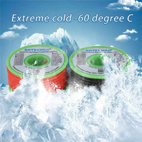 Vista 4 de BNTECHGO Carrete de alambre de silicona de calibre 16, rojo de 25 pies y negro de 25 pies, cable de cobre estañado trenzado flexible de 16 AWG