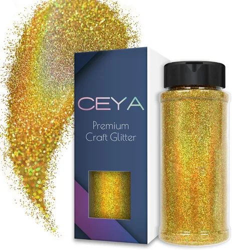 Vista 17 de Ceya - Polvo de purpurina holográfica ultra fina, 1.1 LB/17.63 OZ, color negro láser, 1/128' 0.008' 0.2mm, en masa para manualidades, resina, vasos