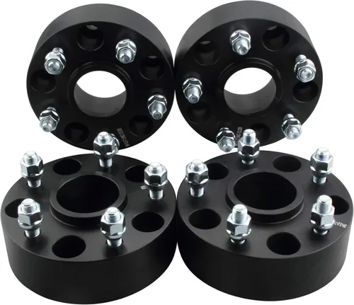 Vista 13 de 4 espaciadores de rueda centrados 5x115 de 1 pulgada con pernos de 0.551 x 0.059 in de orificio del cubo de 2.815 in compatibles con Dodge 5 Lug