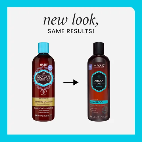 Vista 5 de HASK Repair - Juego de champú y acondicionador de aceite de argán + aceite de brillo, 2 viales