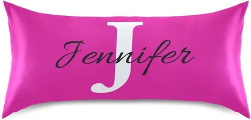 Vista 31 de Fundas de almohada negras personalizadas de seda con cierre de sobre, funda de almohada de satén tamaño estándar para personas que duermen