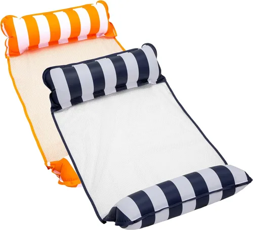 Vista 8 de Aqua Monterey - Hamaca flotante 4 en 1 para piscina y hamacas de agua, 2-3-4 paquetes múltiples, varios colores/estilos, para adultos y niños Borgoña