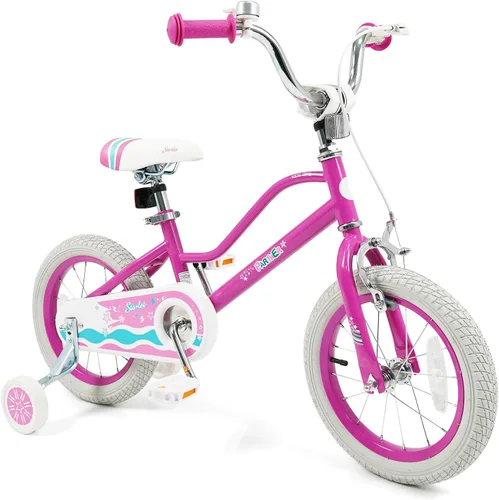 Vista 12 de BABY JOY Bicicleta para niñas, 12 pulgadas, 14 pulgadas, 16 pulgadas, 18 pulgadas, bicicleta para niños de 3 a 8 años con ruedas de entrenamiento