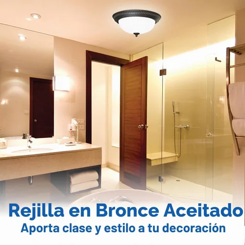 Vista 4 de Air King ventilador de baño redondo con luz, DRLC701 Bronce