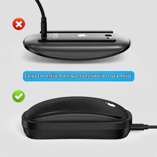 Vista 5 de HONKID Estación de carga inalámbrica para Magic Mouse 2, teléfono móvil QI y AirPods, carga de doble cara, base de carga inalámbrica 3 en 1, cable