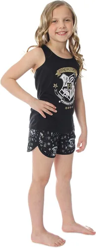 Vista 2 de Harry Potter Hogwarts House Crest Racerback - Conjunto de pijama para niña grande