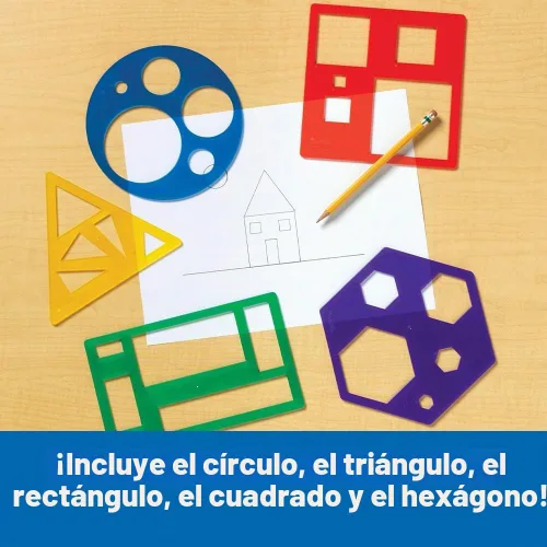 Vista 4 de Juego de Plantillas con Figuras Primarias para el Aprendizaje.