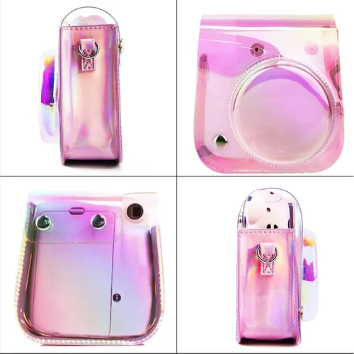 Vista 4 de Yitengteng Illusion - Funda para cámara Fujifilm Instax Mini 11/9/8, funda protectora ajustable de PVC para cámara con correa para el hombro