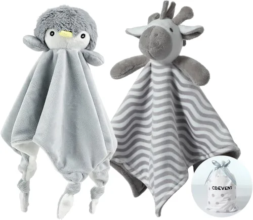 Vista 39 de CREVENT Manta de seguridad facial de animales de felpa suave para niños y niñas, gran regalo para cumpleaños, baby shower (perro azul + etiqueta)