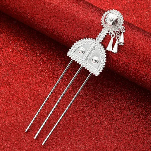 Vista 3 de Horquilla etíope Habasha Joyas Color Plata Peines para el pelo África Horquilla Eritrea Kenia Hair Sticks para las mujeres
