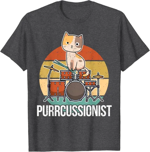Vista 41 de Funny Percussion Drummer Drumming Drums Saying I Kitten Cat Camiseta, Negro, S