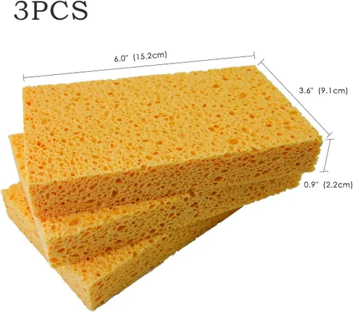 Vista 2 de 6 x 3.6 x 0.9 pulgadas JK SP-T22 esponja grande, esponjas de cocina, esponjas prácticas, esponjas de celulosa, esponja para lavar platos, esponja
