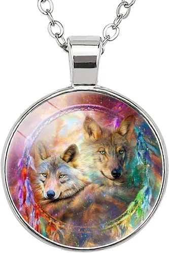 Vista 8 de Collar de lobo para mujer, bonito collar con colgante para mujeres adolescentes