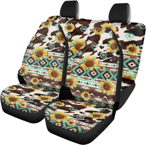 Vista 24 de Howilath 250 USA Anniversary - Juego de 4 fundas de asiento de automóvil de ajuste universal para asientos delanteros y traseros para uso en todas
