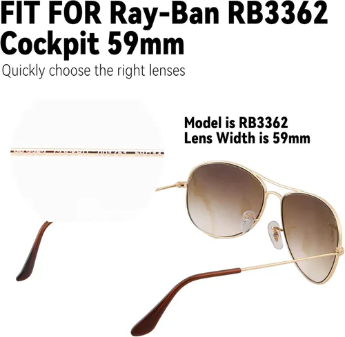 Vista 2 de Lentes de repuesto para gafas de sol Ray-Ban RB3362 Cockpit 2.323 in