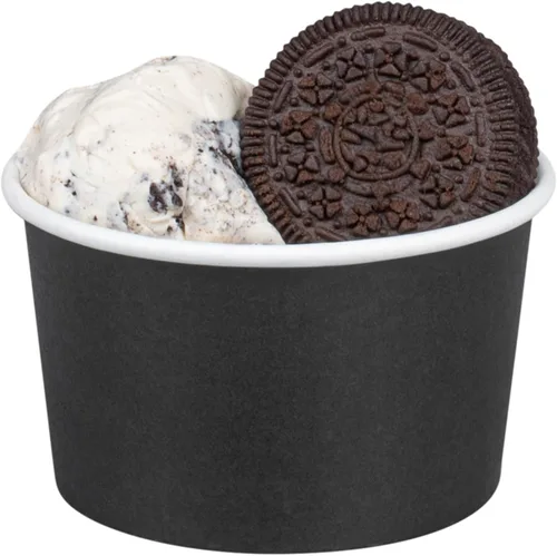 Vista 106 de Restaurantware Coppetta - Vasos de postre de 3 onzas, 50 tazas desechables para helado, tapas se venden por separado, cuencos de papel a cuadros