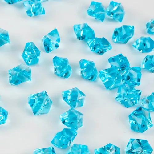 Vista 3 de 820 piezas de hielo falso azul, 0.43 x 0.55 pulgadas, 1.1 libras de piedras preciosas de cristal acrílico para decoración, fotografía, relleno