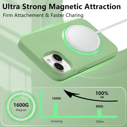 Vista 95 de Funda magnética de silicona para iPhone 13 Pro, color blanco antiguo [Compatible con Magsafe] [Forro de microfibra suave antiarañazos], funda