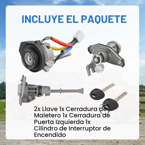 Vista 6 de Juego de cilindros de bloqueo completo con llave compatible con Hyundai Sonata 2009-2014 Ignition Switch Lock Cylinder and Door Lock Cylinder
