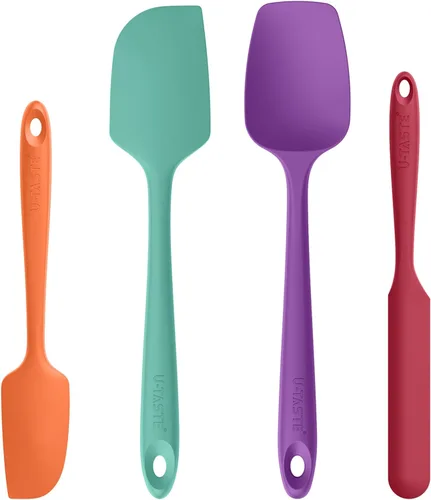 Vista 15 de Juego de espátulas de silicona U-Taste con resistencia al calor de 600 grados Fahrenheit (Negro)
