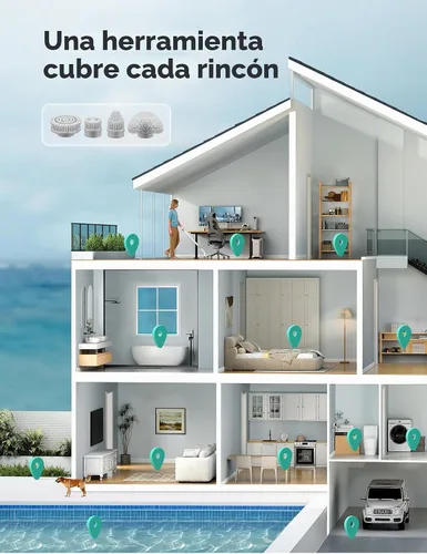 Vista 5 de HiCOZY Escobilla eléctrica giratoria HS1, cepillo de ducha inalámbrico para limpieza con 4 cabezales de cepillo reemplazables, mango de extensión