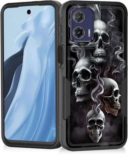 Vista 157 de Funda para Moto G Play 4G 2024, resistente de doble capa híbrida de policarbonato duro, goma suave, a prueba de golpes, funda protectora resistente