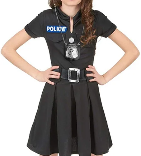 Vista 2 de Joy Join Accesorios de vestir de policía para niños, placa especial de policía con cadena
