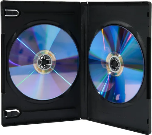 Vista 8 de Paquete de 10 fundas Maxtek de 0.551 in, color negro, estándar de doble capacidad para DVD y funda exterior transparente