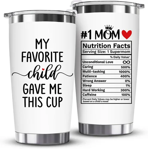 Vista 8 de Regalos de Navidad para mamá de hija, hijo, niños, esposo – Regalo divertido para mamá – Taza de café para mamá «Mi hijo favorito me dio esta taza»