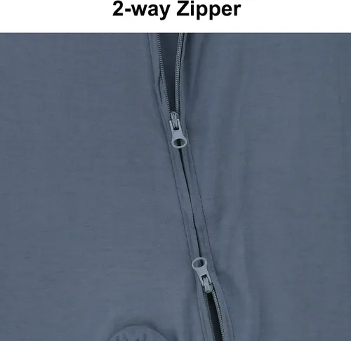Vista 5 de Mameluco sin mangas con cremallera para bebé, mono de verano para niños pequeños, trajes de rayón, pijamas sin pies para bebés de 0 a 78.7 ft