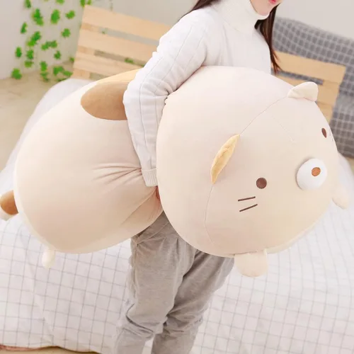 Vista 2 de ERDAO Almohada de Felpa de Gato Grande, Juguete Muñeca de Animales de Peluche de Gatos Grandes y Gordos para Niñas, Cama, 35.4 pulgadas