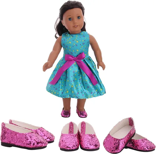 Vista 3 de yijing Accesorios para muñecas, seis pares de zapatos de muñeca de 18 pulgadas, adecuados para muñecas de 18 pulgadas (más de 3 meses)