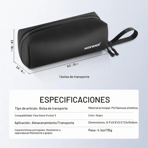 Vista 8 de NEEWER Bolsa de transporte para bolsillo 4 bolsillos 3, protección a prueba de polvo, a prueba de salpicaduras, absorción de golpes, resistente a