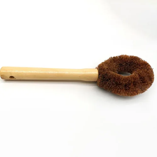 Vista 5 de TEHAUX Cepillo para ollas con mango de madera de 9.44 pulgadas para sartenes, woks y platos, herramienta de limpieza eficaz de agarre cómodo