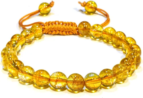 Vista 9 de Adjustable Crystal Bracelet – Gemstone Bead Bracelet with Adjustable Macrame String – Chic Gemstone Bracelet for Men and Women – 8mm Round Healing